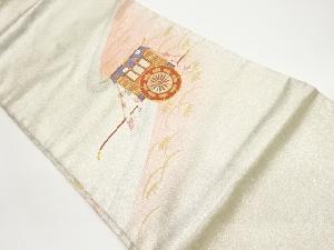 金彩御所車に竹模様刺繍名古屋帯